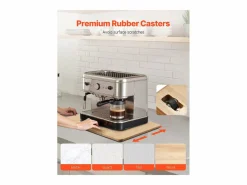 Sale Bandeja Deslizante SucceBuy para Aparatos de Cocina, 33 x 40,6 cm, Tabla Móvil para Cafetera, Pequeños Electrodomésticos de Cocina, Color Madera Color natural claro