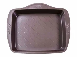 Sale Pyrex Bandeja honda para horno Asimetría antiadherente inox 27x35 cm Gris