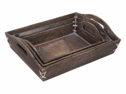 MCW Bandeja -C50 Shabby look (juego de 3), marrón, shabby