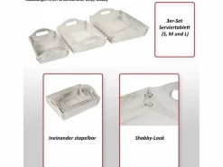 MCW Bandeja -C50 Shabby look (juego de 3), marrón, shabby