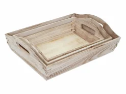 Outlet Bandeja -C50 Shabby look (juego de 3), marrón natural Presentación Y Servicio