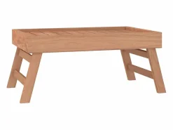 Online Bandeja plegable madera maciza de teca 55x35x25 cm Presentación Y Servicio