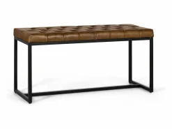 Discount Banqueta con asiento tapizado en piel acolchada con patas de hierro Banco Y Pie De Cama|Banco Y Pie De Cama
