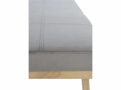 Outlet Banqueta tapizada con tejido aterciopelado con patas madera Gris