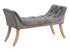 Outlet Banqueta tapizada con tejido aterciopelado y patas madera Banco Y Pie De Cama|Banco Y Pie De Cama