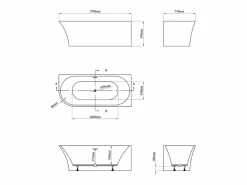 Best Baño de esquina derecho - 228 L - 170 x 75 x 59 cm - - Acrílico - PONTICOLA Bañera Rinconera