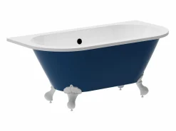 New Baño semi-exenta con patas de águila, brillante, 154L, 150 x 74 x 61 cm, SPARUS Bañera Con Patas|Bañera Semi Exenta