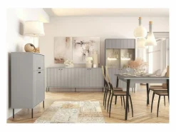 Hot Bar, Aparador, Librería de 4 Puertas - Comedor - Colección ISIS Vitrina Para Vajilla