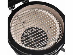 New vidaxl Barbacoa 2 en 1 ahumadora Kamado de cerámica 56 cm Negro