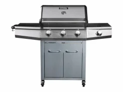 Sale Habitat et jardin Barbacoa a gas "Bingo 4" - 4 quemadores (1 lateral) - 14kW + Funda de protección- Plateado Negro