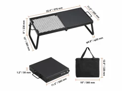 Barbacoa de Campo Plegable SucceBuy, Barbacoa Portátil en Acero de 57 cm para Camping y Picnic en el Aire Libre