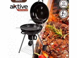 Online Barbacoa de carbón Aktive con tapa+ruedas Ø57x86 cm Barbacoa