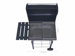 Discount vidaxl Barbacoa de carbón con ahumador y estante inferior Negro