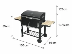 Discount Barbacoa de carbón "Marquis" con estantes laterales y parrillas ajustables - Barbacoa