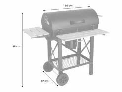 Sweeek Barbacoa de carbón, parrilla y ahumador americano, ruedas y estantes