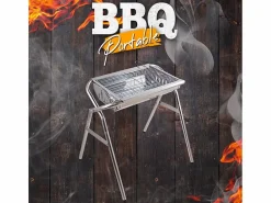AHD Barbacoa de carbón y leña de acero portátil con parrilla Oak Multicolor