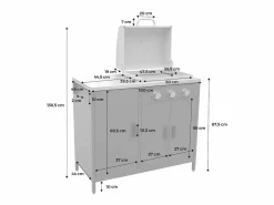 Clearance Barbacoa de gas con 3 quemadores, 3 puertas y termómetro gris Barbacoa