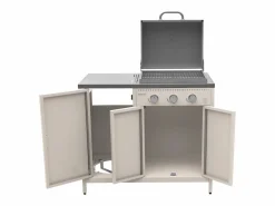 Sweeek Barbacoa de gas con 3 quemadores, 3 puertas y termómetro