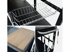 Best Sweeek Barbacoa de gas con 4 quemadores + 1 fuego lateral, cocina exterior Negro