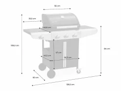 Sweeek Barbacoa de gas con 3 quemadores con 1 quemador lateral