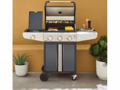 Sweeek Barbacoa de gas con 3 quemadores con 1 quemador lateral