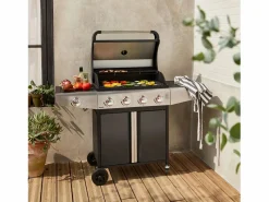 Hot Barbacoa de gas de 5 quemadores con 1 quemador lateral Barbacoa