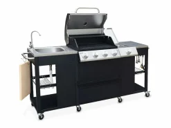 Outlet Barbacoa de gas de 5 quemadores con 1 quemador lateral Barbacoa