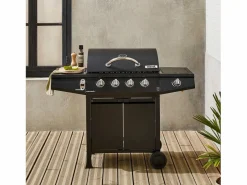 Hot Barbacoa de gas de 5 quemadores con 1 quemador lateral Barbacoa