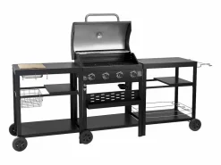 Hot Barbacoa de gas para cocina exterior - 12 kW - 4 fuegos - Barbacoa