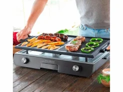 Barbacoa de sobremesa Cecotec PerfectRoast 3000 Inox 3000W 2 zonas mixtas Gris