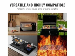 Barbacoa Placa SucceBuy, 25 x 42 cm, Parrilla de Cocción Reversible en Hierro Fundido para Barbacoa Plancha Cocina|Pequeño Electrodoméstico