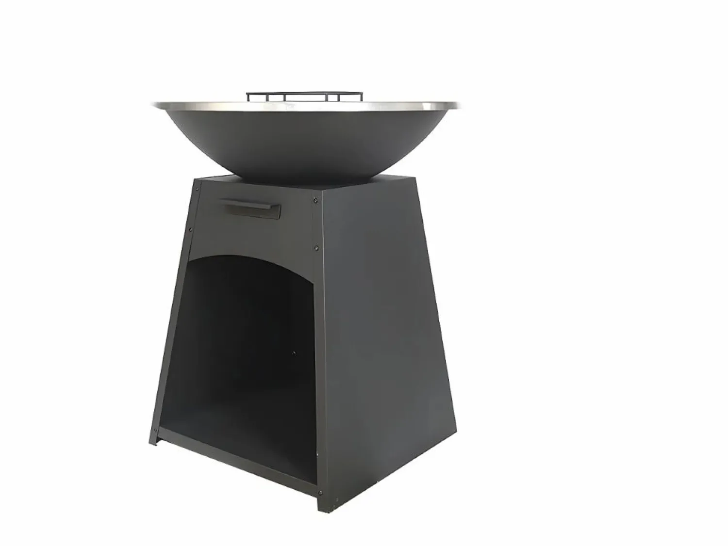 Vente-unique Barbacoa plancha brasero de acero, Ancho 81 x Prof. 81 x Alt. 96 cm , , CORVERA