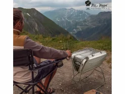 AHD Barbacoa portátil con parrilla de carbón plegable Beech