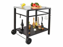 Outlet Barbecue a Gas SucceBuy Carrito de Barbecue Exterior, Carrito de Barbecue de Doble Estante, Preparación de Alimentos Móvil, Terraza Barbacoa