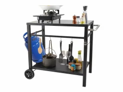 Outlet Barbecue a Gas SucceBuy Carrito de Barbecue Exterior, Carrito de Barbecue de Doble Estante, Preparación de Alimentos Móvil, Terraza Barbacoa