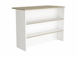 Discount TuHome Barra de Cocina Fendi en melamina con tres estantes , 90 X 120 X 60 cm , Blanco / Miel Multicolor