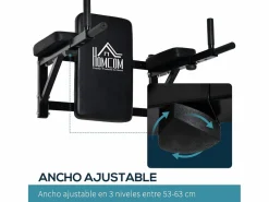 Outlet Homcom Barra de dominada 70x63x48 cm Negro