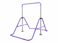 Outlet Barra de gimnasia extensible para niños, regulable en altura, de acero, color morado (145x100x130 cm) Violeta