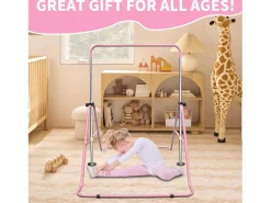 Barra de gimnasia extensible para niños, altura ajustable, plegable, de acero, (145 x 100 x 130 cm)
