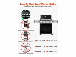 New Barras de Cubrequemadores y Difusor SucceBuy de Calor para Barbacoa 7PCs, Deflector de Grasa para Quemador 44,6 cm, para Barbacoas Weber Genesis Serie 300 Plateado