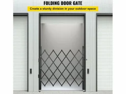 New Barrera de Seguridad Extensible Plegable SucceBuy, Puerta Plegable Simple, 154 x 180 cm Puerta De Garaje