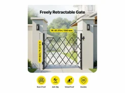 Hot Barrera de Seguridad SucceBuy Extensible de 110 x 131 cm, Puerta de Tijera Simple, Bloqueable y Retráctil, de Acero Sólido, para Entrada, Garaje Puerta De Garaje