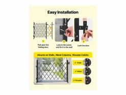 Sale Barrera de Seguridad SucceBuy Extensible de 170 x 131 cm, Puerta de Tijera Simple, Bloqueable y Retráctil, de Acero Sólido, para Entrada, Garaje Puerta De Garaje