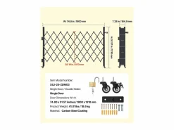 Sale Barrera de Seguridad SucceBuy Extensible de 190 x 131 cm, Puerta de Tijera Simple, Bloqueable y Retráctil, de Acero Sólido, para Entrada, Garaje Puerta De Garaje