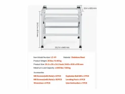 New Base de Lavadora SucceBuy Soporte para Lavadora (123 x 63,5 cm, 268 kg, Doble Estante) Mueble Para Lavadora