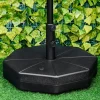 Base estable para sombrilla, rellenable con agua o arena, HDPE negro, Ø60x36cm