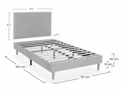 VS Venta-stock Base tapizada + cabecero Bari 90x190 cm