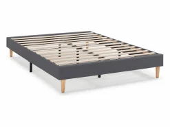 VS Venta-stock Base tapizada Aura 140x190 cm Gris Oscuro