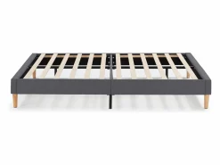 VS Venta-stock Base tapizada Aura 140x190 cm Gris Oscuro