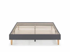 Discount VS Venta-stock Base tapizada Aura 160x200 cm Gris Oscuro Gris claro